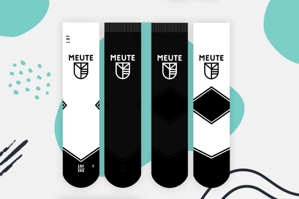 Kundenreferenz Custom Socken Meute